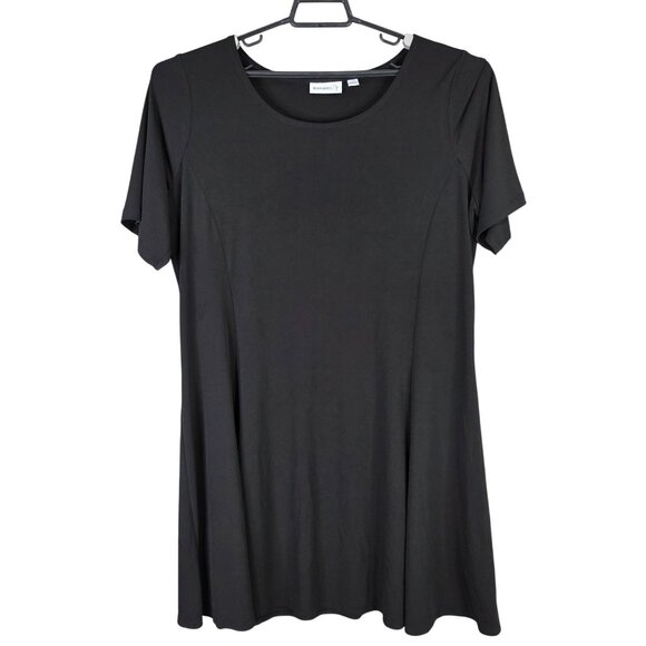 Womens Susan Graver Black Tunic Dress Short Sleeve Polyester Spandex Size 1X - Picture 1 of 8